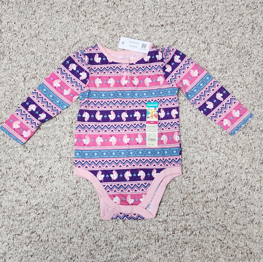 Carter's Pink and Purple Long Sleeve Onesie